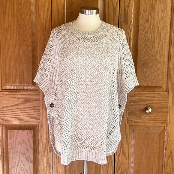 TALBOTS -  Open Stitch Poncho - NEW with Tags - Picture 1 of 11